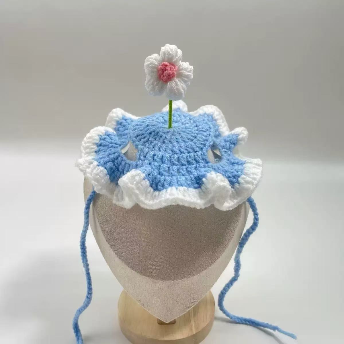 Irresistibly Cute Handmade Crochet PetHat with Flower| Turn Your Pet Into aWalking Sunshine  I Perfect forPhotos, Gifts & Viral Moments