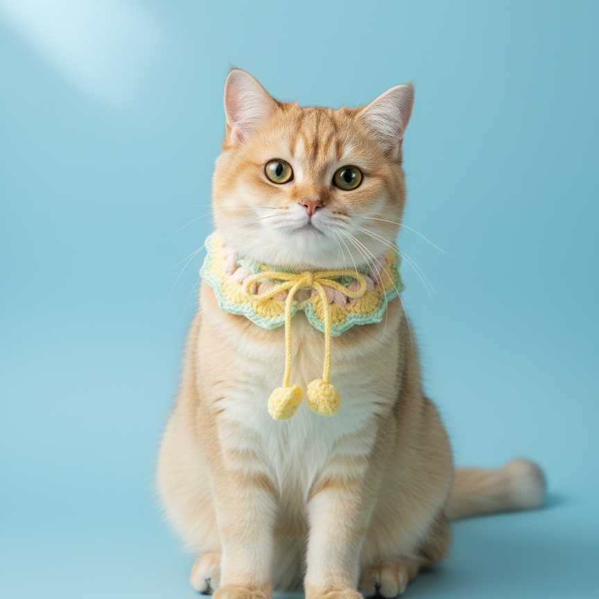 Handmade Crochet Pet Collar | cute Cat & Dog collar