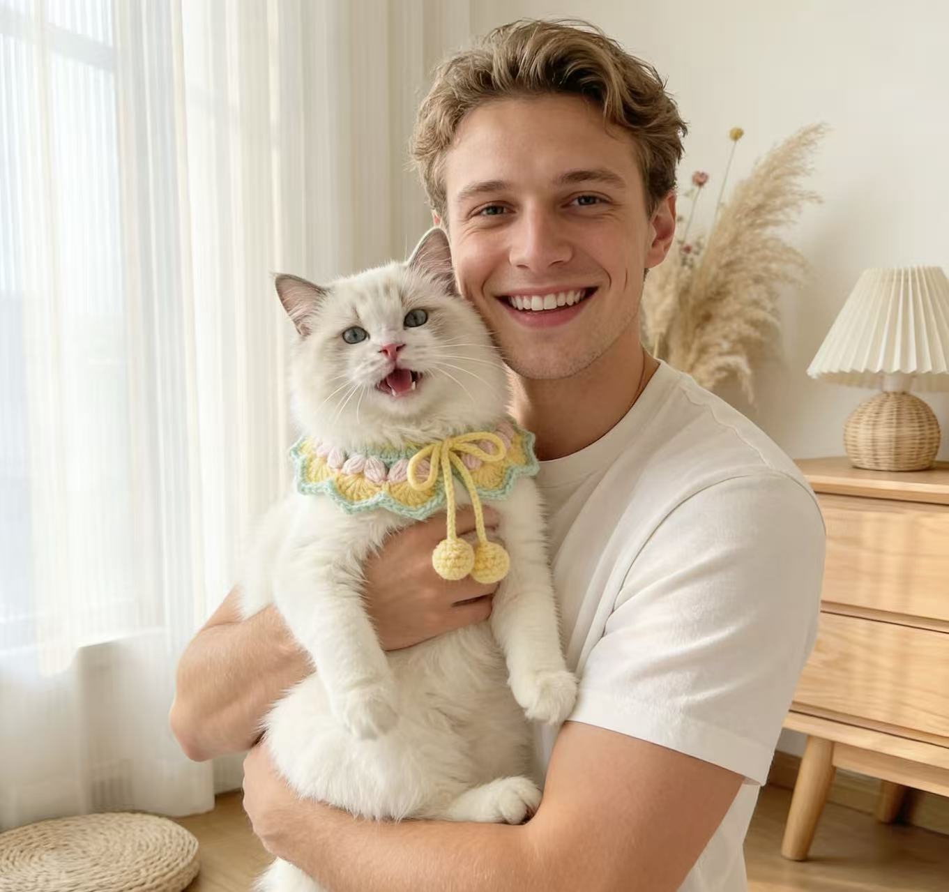 Fully Custom Handmade Crochet Pet Bandana – Send Your Photo or Dream Design, Add Pet Name – One of a Kind Just for Them