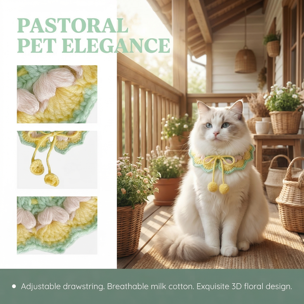 Handmade Crochet Pet Collar | cute Cat & Dog collar
