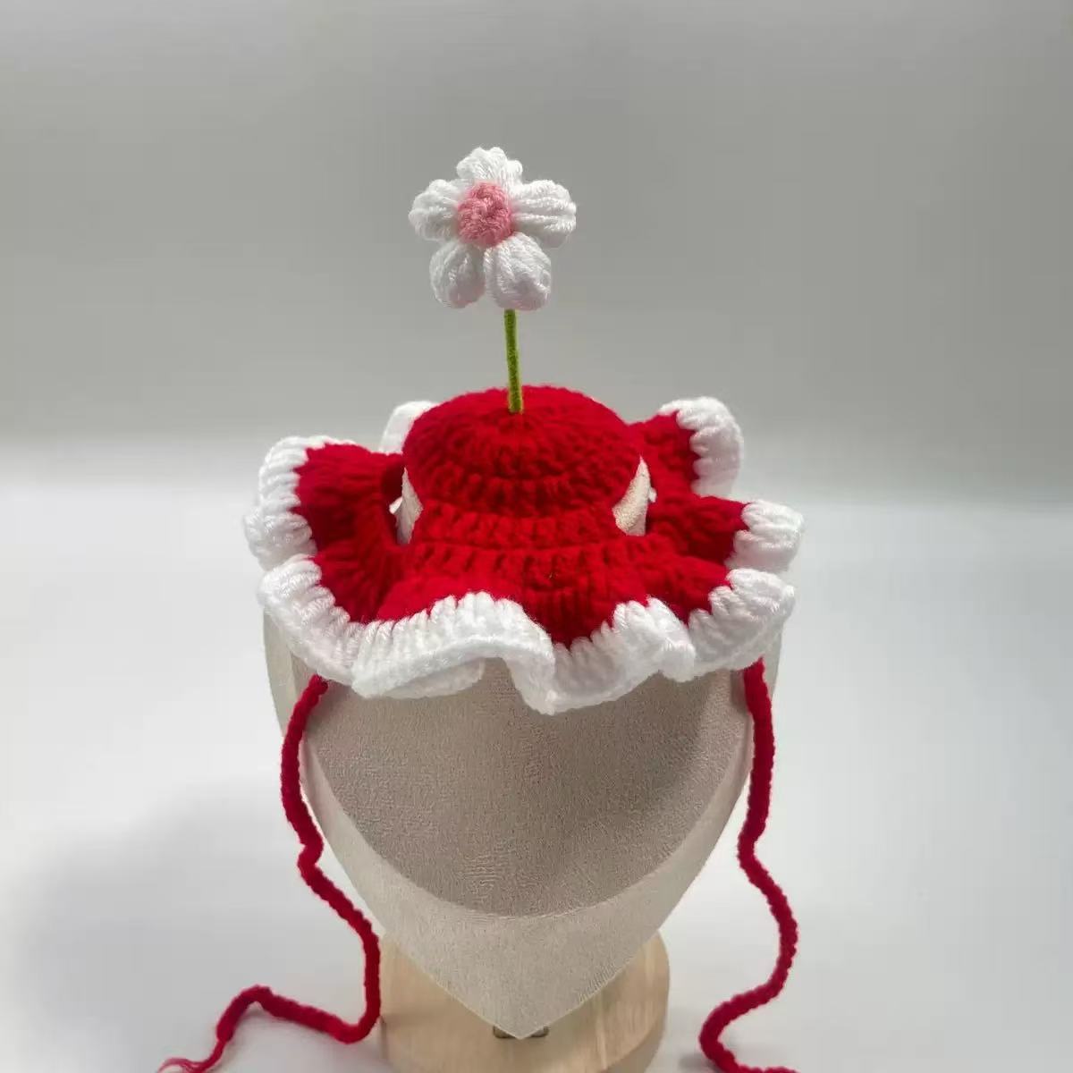 Irresistibly Cute Handmade Crochet PetHat with Flower| Turn Your Pet Into aWalking Sunshine  I Perfect forPhotos, Gifts & Viral Moments