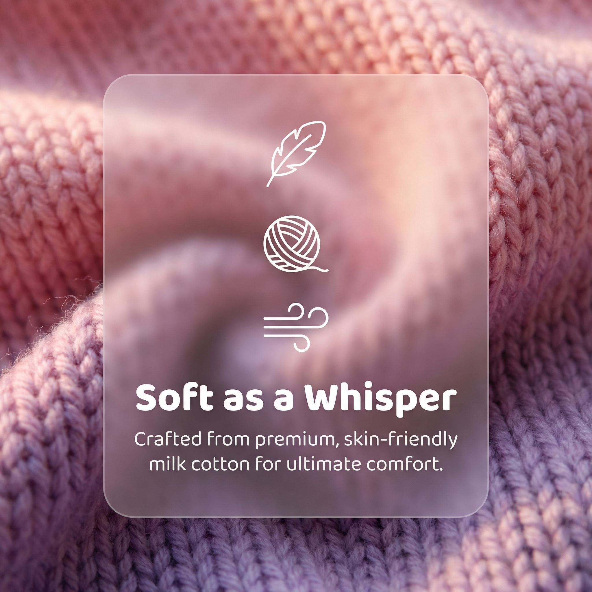 Close-up of premium milk cotton material of crochet pet set, soft and skin-friendly