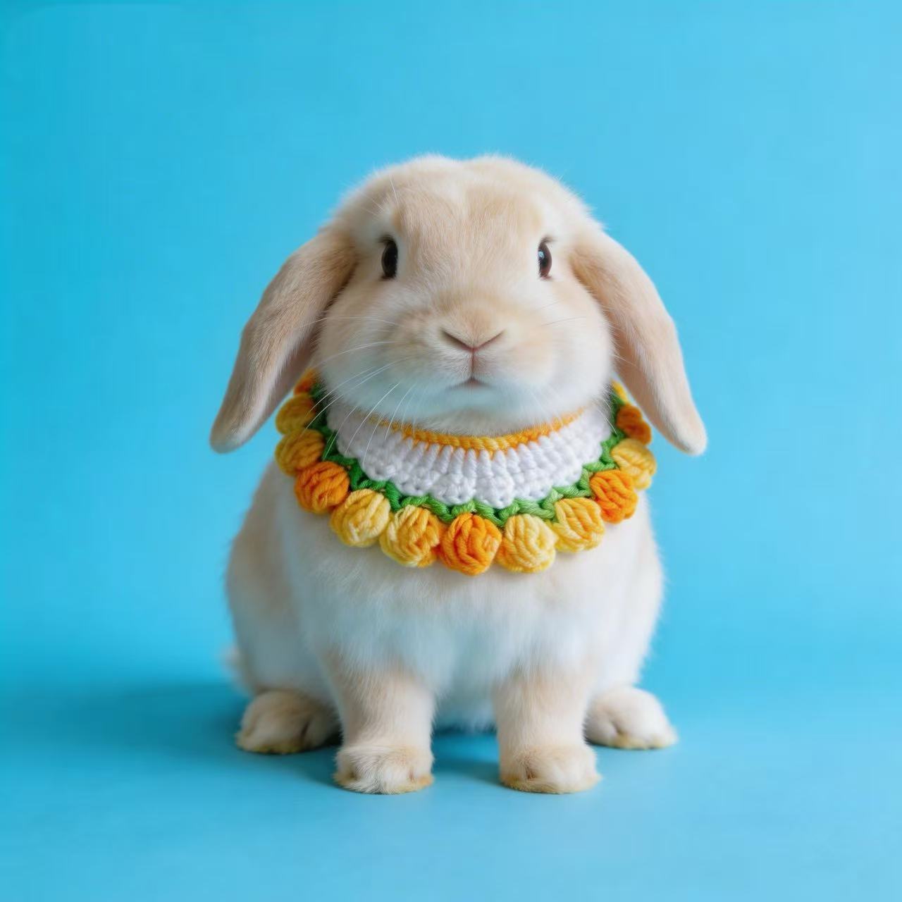 Cute Hand Knitted Kitten Collar with Pink Tulip Pattern, Handmade Crochet Pet Neckwear for Cats, Handmade Pet Accessories for Holiday, Birthday, Photo Shoots