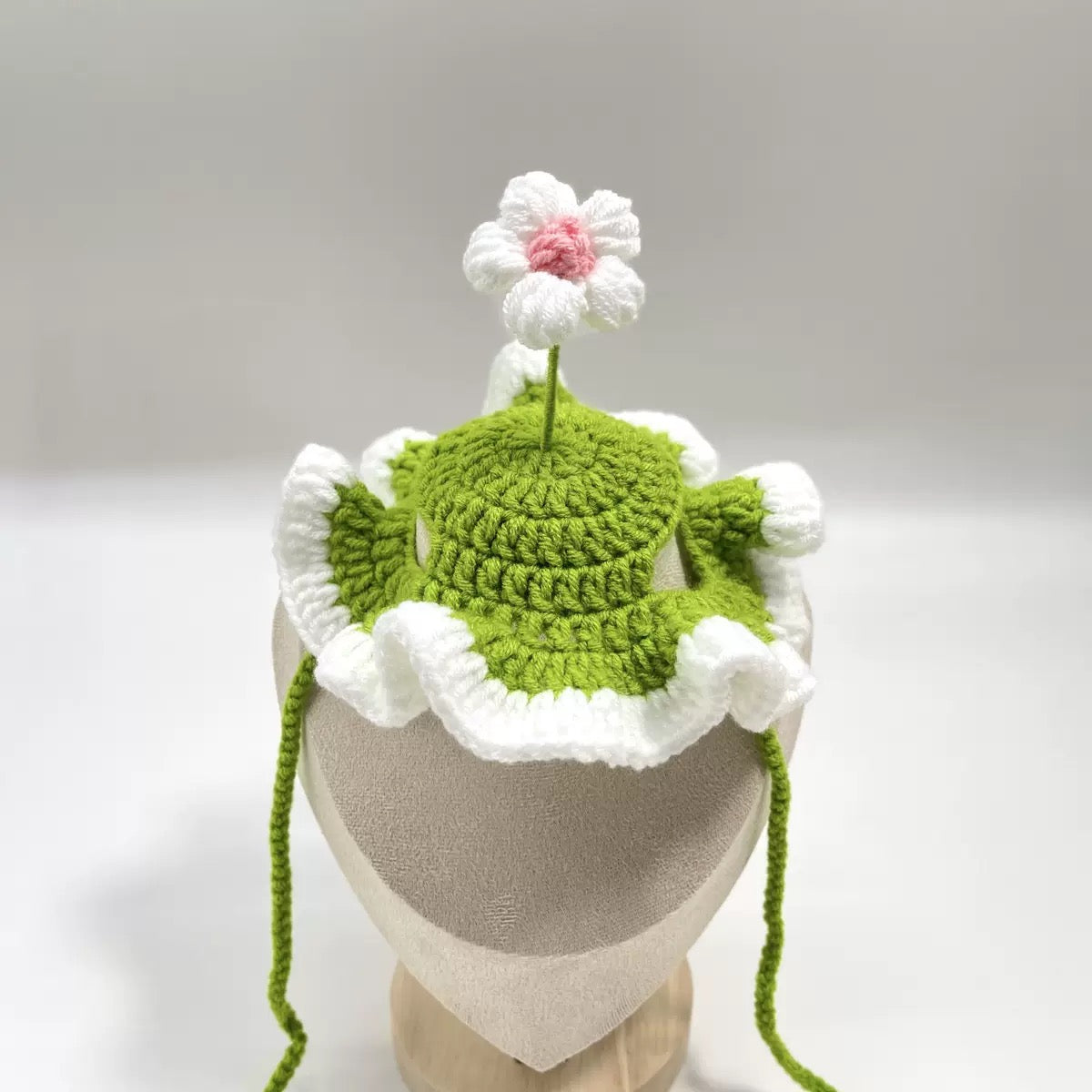 Irresistibly Cute Handmade Crochet PetHat with Flower| Turn Your Pet Into aWalking Sunshine  I Perfect forPhotos, Gifts & Viral Moments